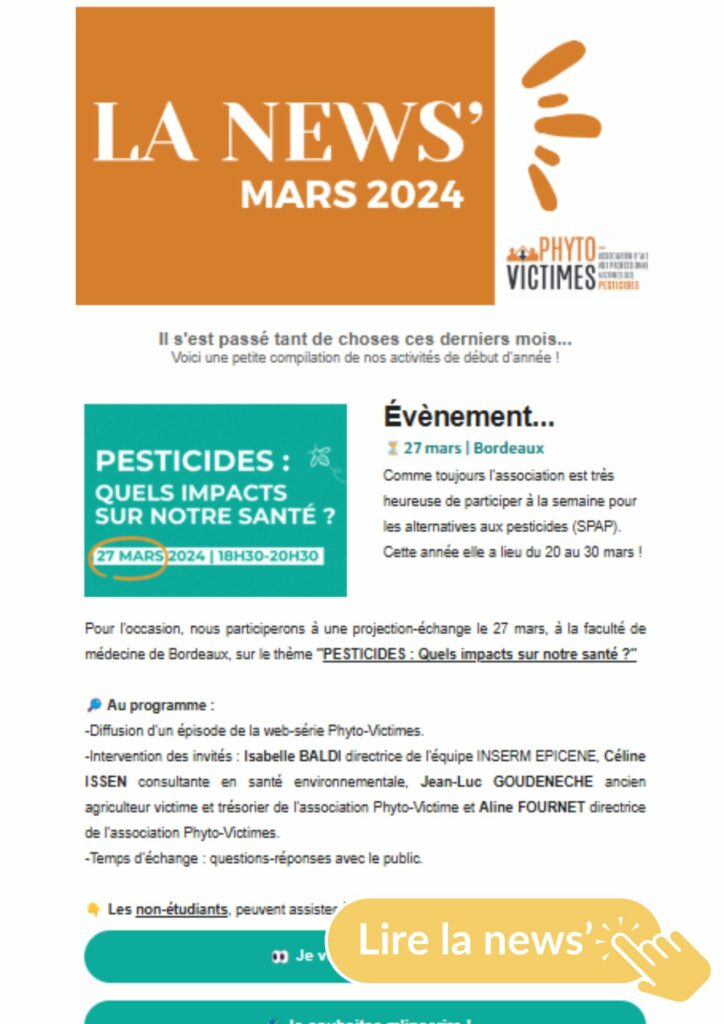 Découvrez notre nouvelle newsletter phyto-Victimes